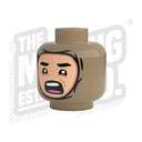 Custom Printed Lego - Winter Wrap Heads (Dark Tan) - The Minifig Co.