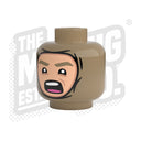 Custom Printed Lego - Winter Wrap Heads (Dark Tan) - The Minifig Co.