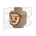 Custom Printed Lego - Winter Wrap Heads (Dark Tan) - The Minifig Co.