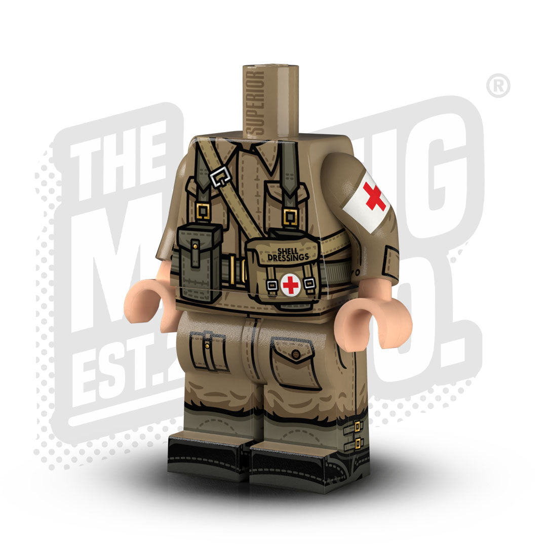 Custom Printed Lego - WWII British Medic #1 Body - The Minifig Co.