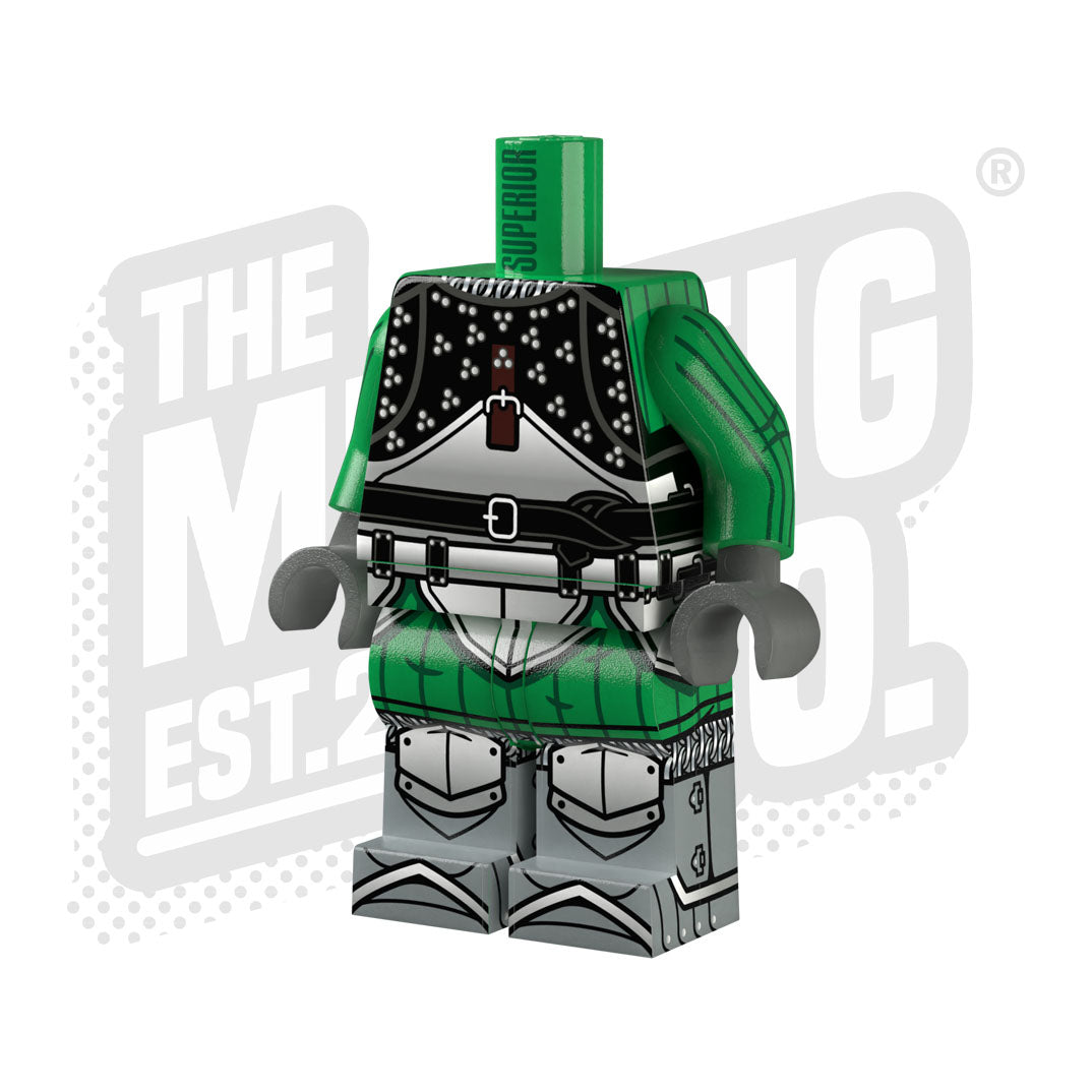 Custom Printed Lego - Medieval Brigandine (Green) - The Minifig Co.