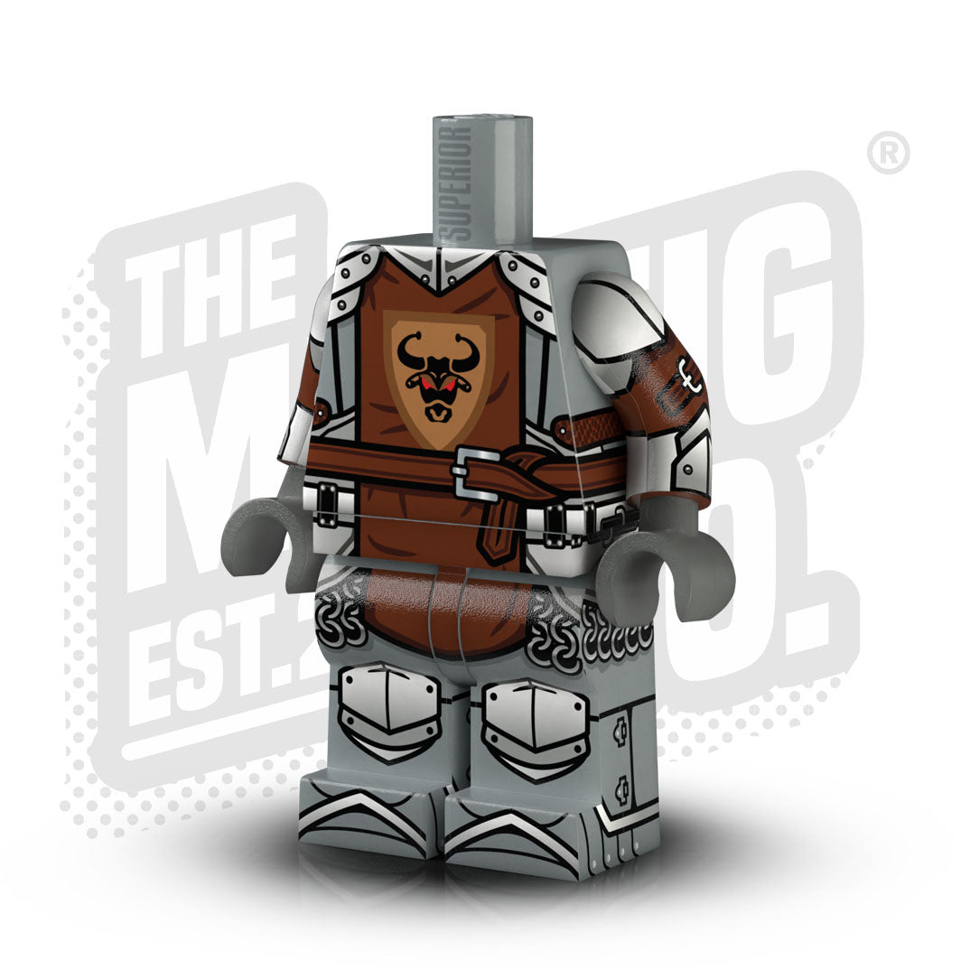 Custom Printed Lego - Castle Knight Body - Bulls - The Minifig Co.