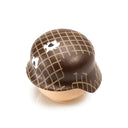 Custom Printed Lego - Bullet Hole Netted Stahlhelm (Dark Brown) - The Minifig Co.