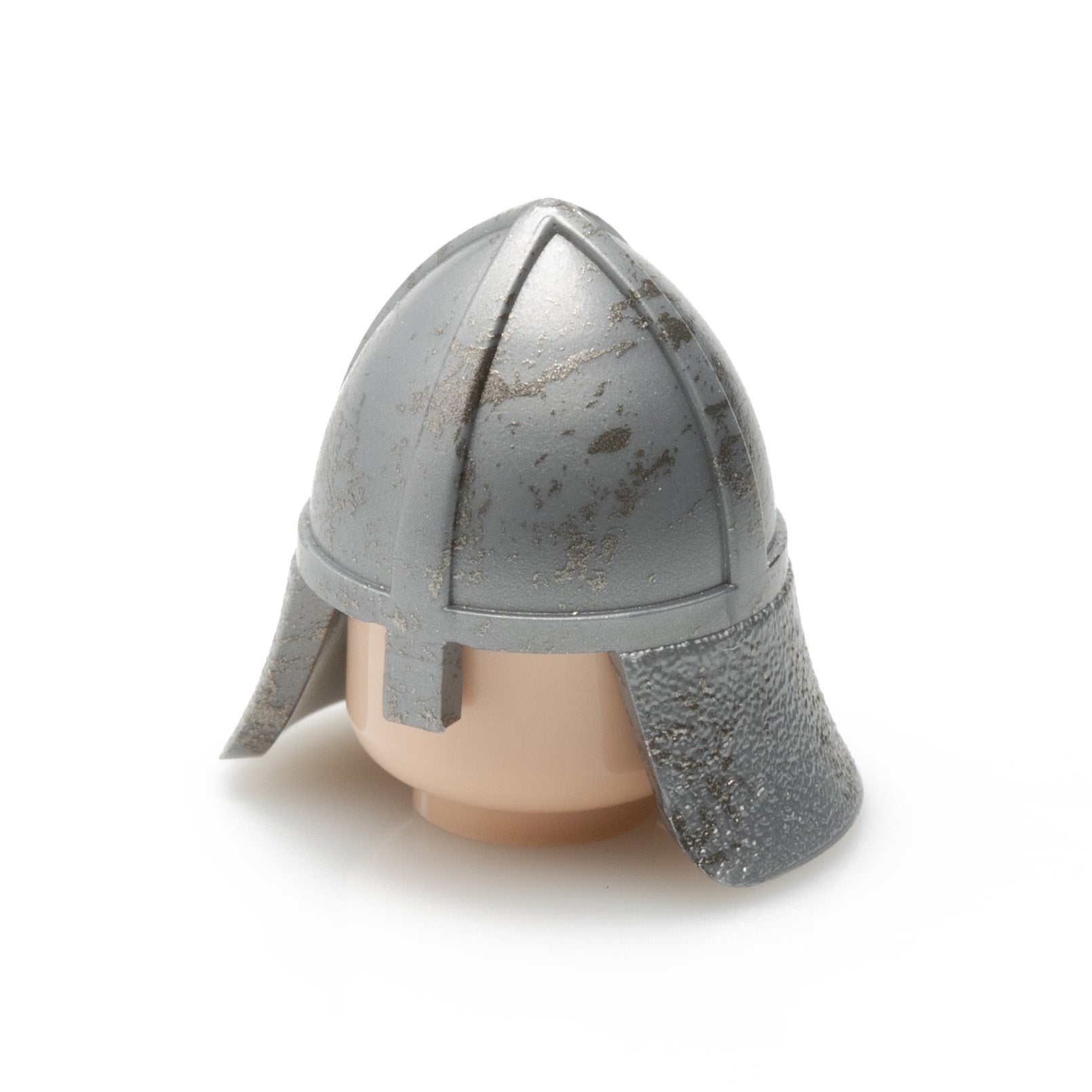 Custom Printed Lego - Castle Cross Helmet (Flat Silver) - The Minifig Co.