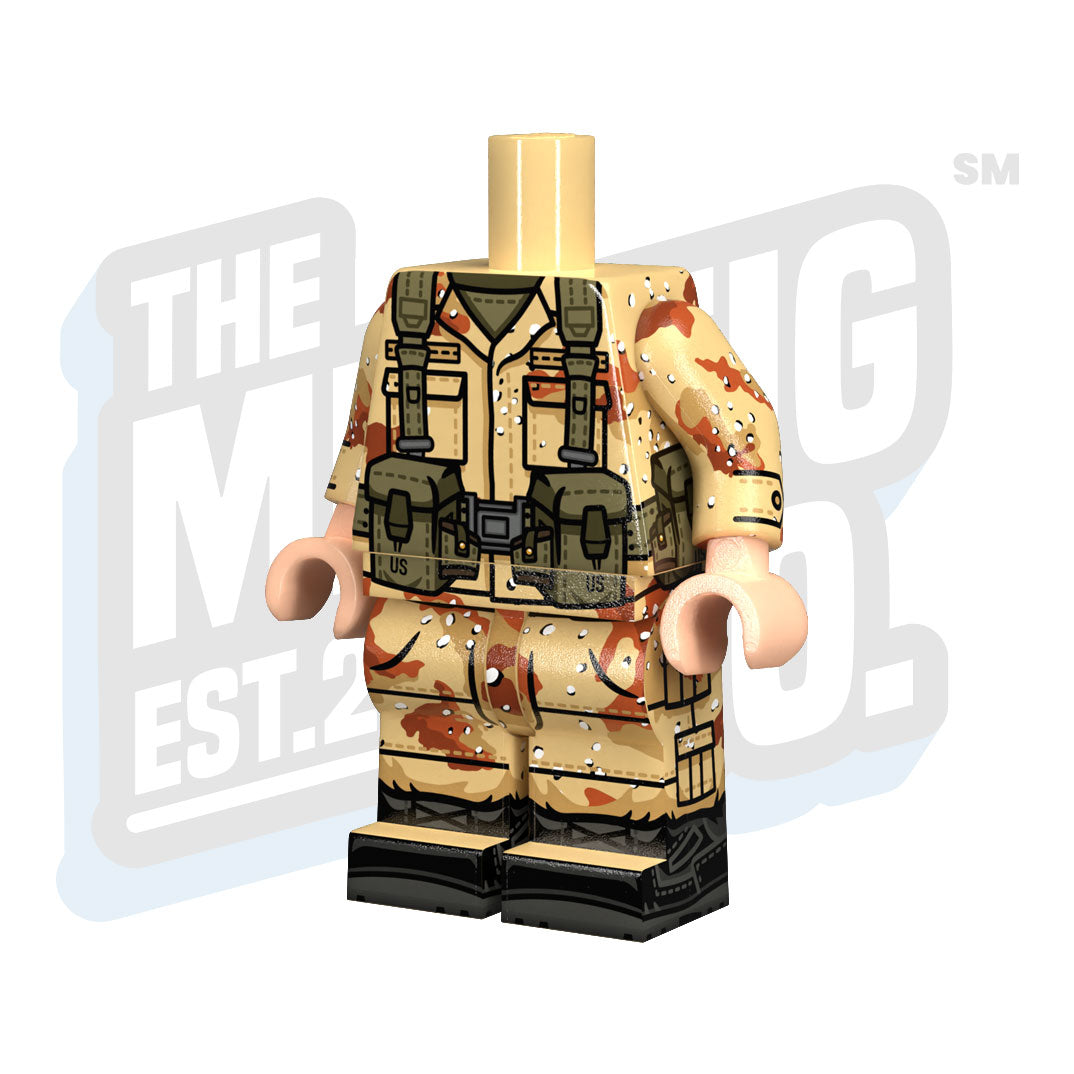 Custom Printed Lego - U.S. Chocolate Chip Body (Infantry) - The Minifig Co.