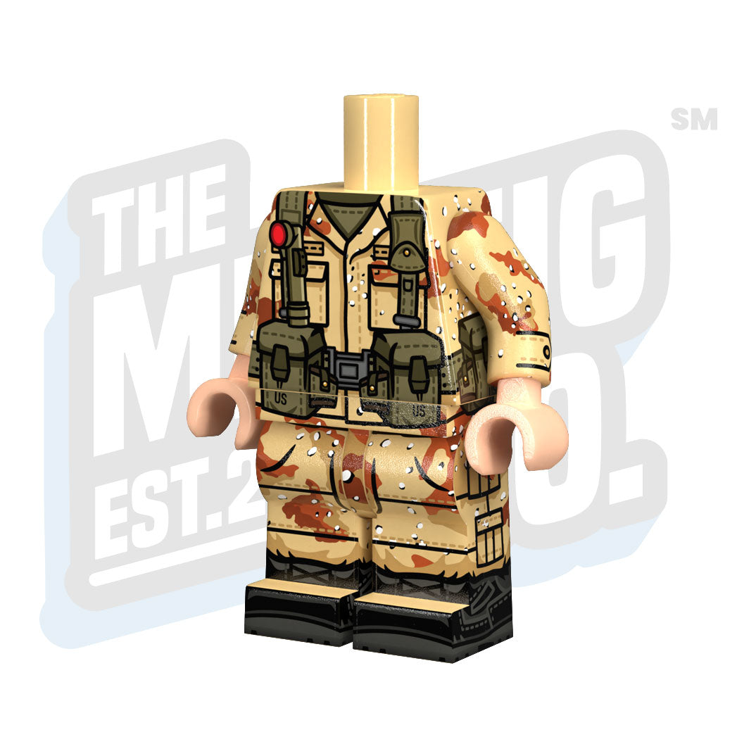 Custom Printed Lego - U.S. Chocolate Chip Body (Infantry #2) - The Minifig Co.