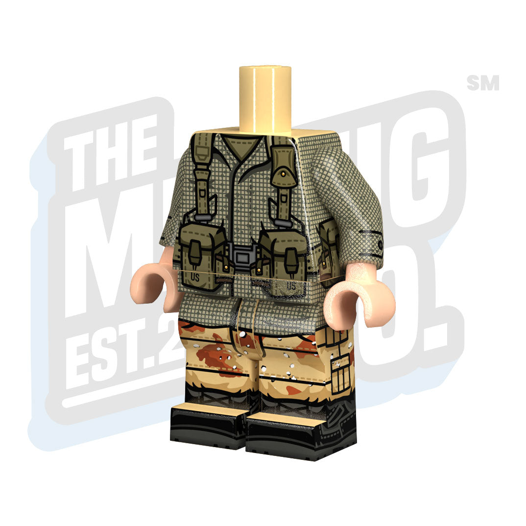 Custom Printed Lego - U.S. Chocolate Chip Body (Night Desert Half) - The Minifig Co.