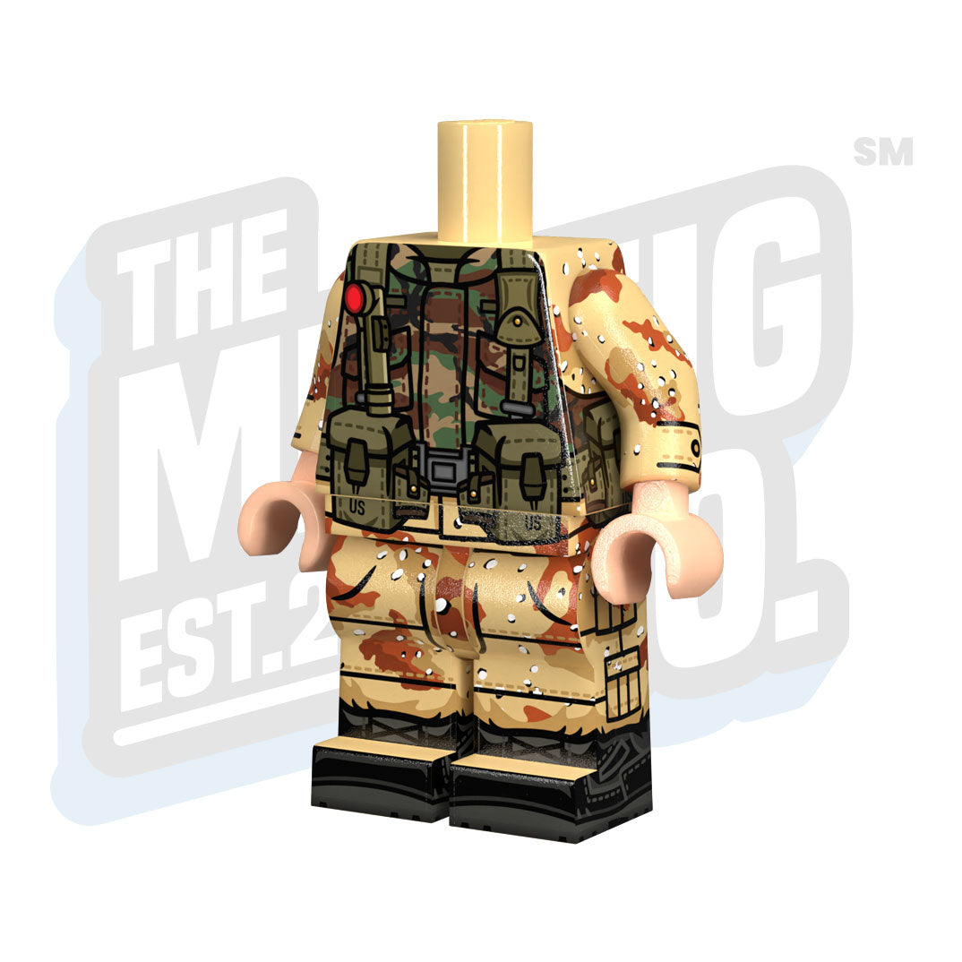 Custom Printed Lego - U.S. Chocolate Chip Body (PAGST Woodland) - The Minifig Co.