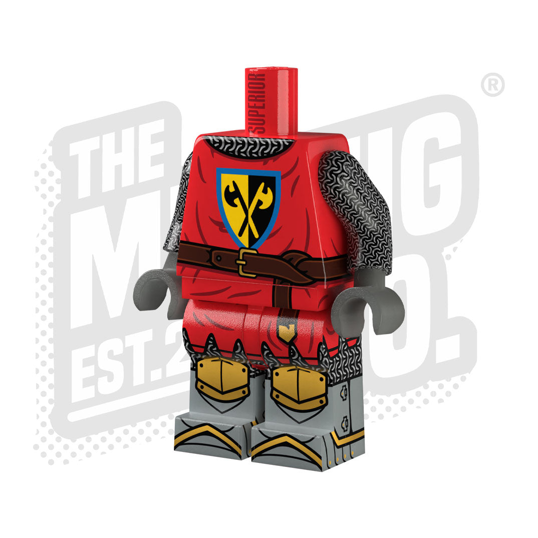 Custom Printed Lego - Castle Faction Body (Crusaders Axes) - The Minifig Co.
