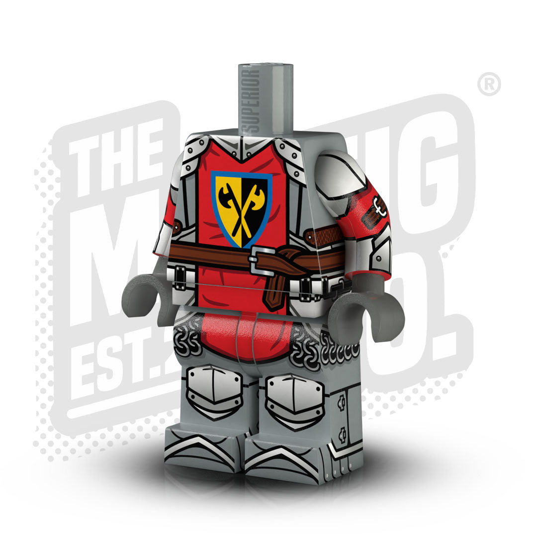 Custom Printed Lego - Castle Knight Body - Crusader Axes - The Minifig Co.