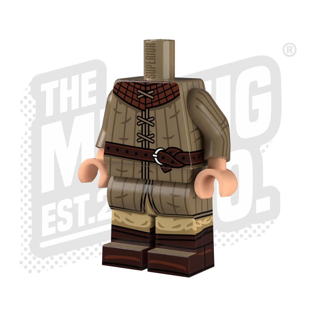 Custom Printed Lego - Castle Gambeson Body (Dark Tan) - The Minifig Co.