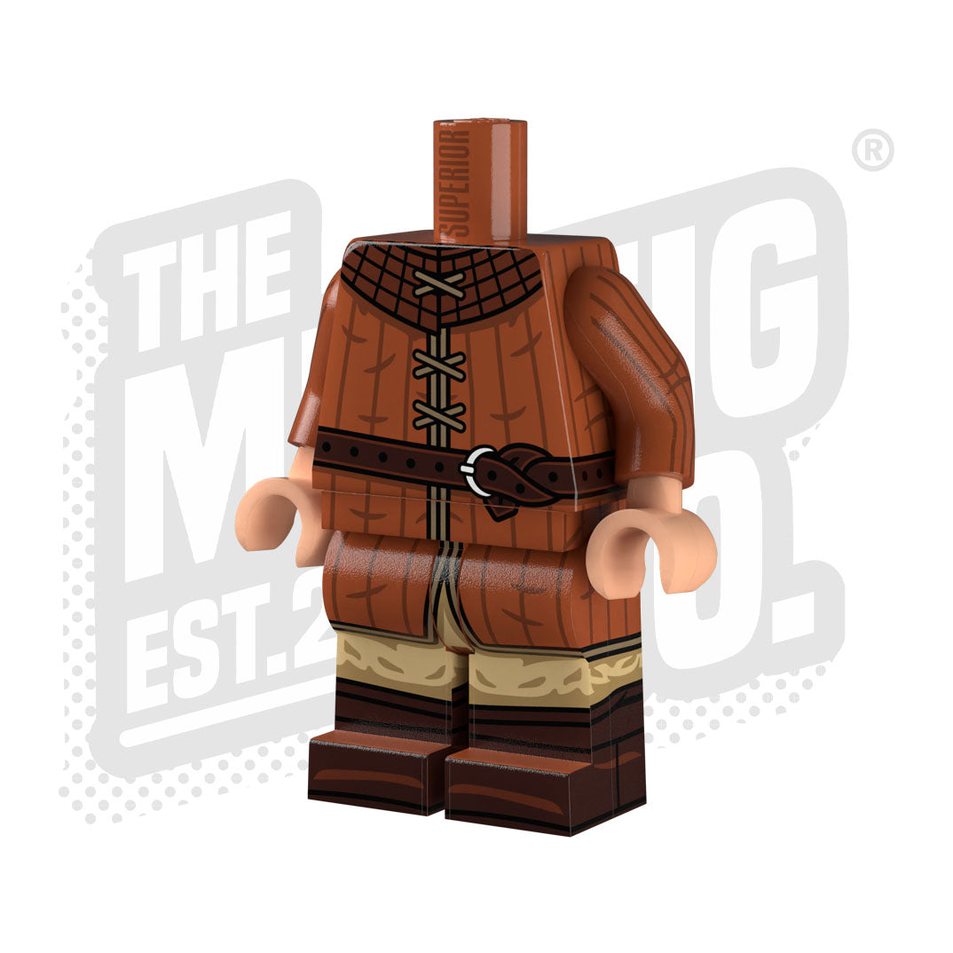 Custom Printed Lego - Castle Gambeson Body (Dark Orange) - The Minifig Co.