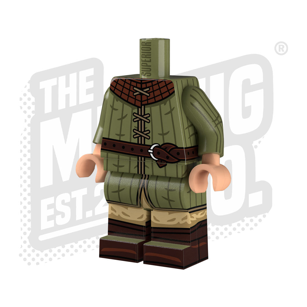 Custom Printed Lego - Castle Gambeson Body (Olive) - The Minifig Co.