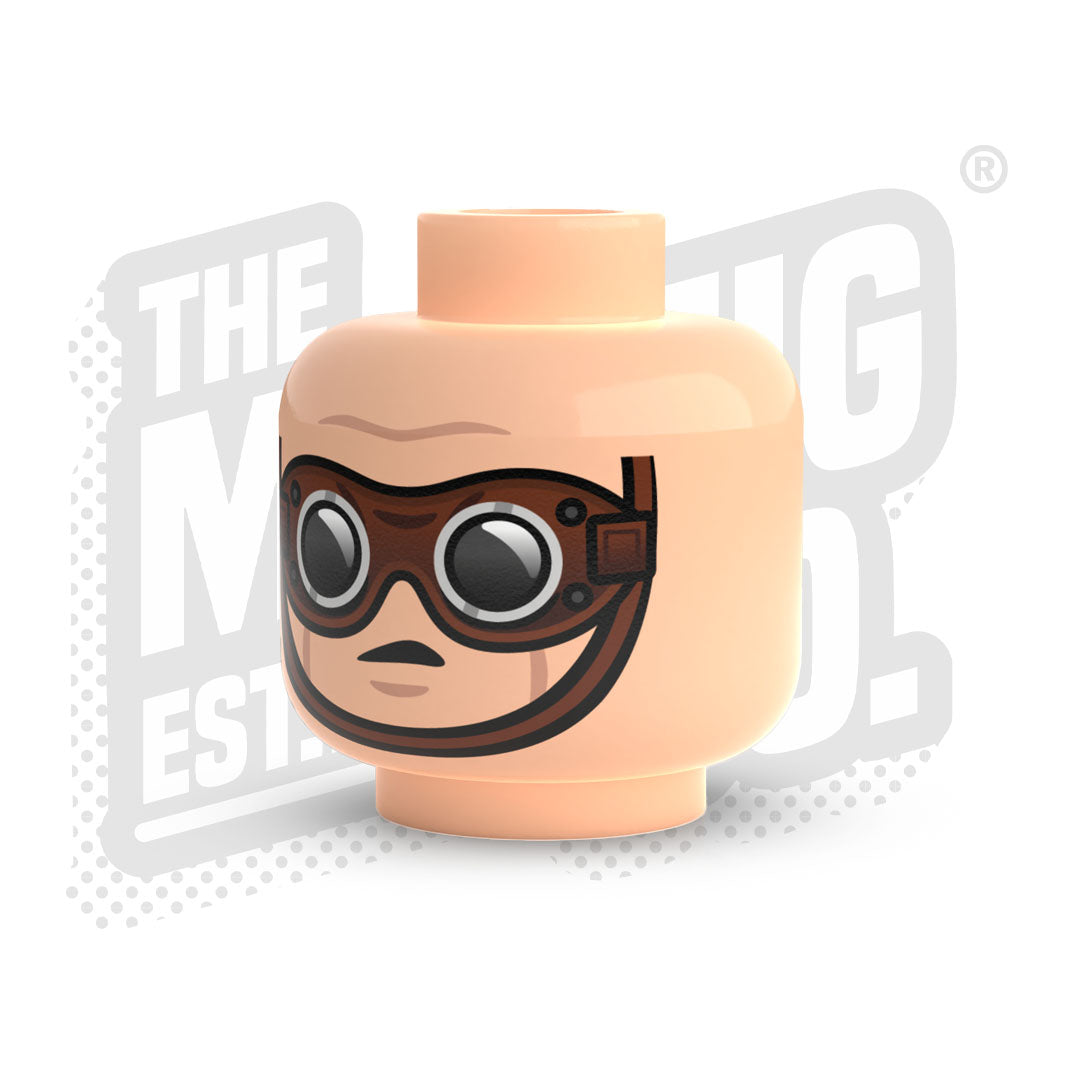 Custom Printed Lego - Goggles Head #02 - The Minifig Co.