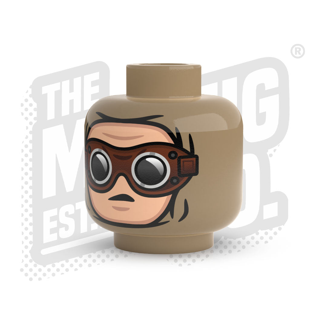 Custom Printed Lego - Goggles Winter Wrap Head #02 - The Minifig Co.