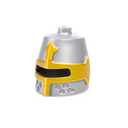 Custom Printed Lego - Knight Helmet (Full Visor - Gold) - The Minifig Co.