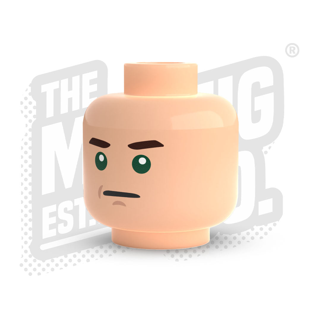 Custom Printed Lego - Green Eyed Head #02 - The Minifig Co.