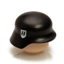 Custom Printed Lego - SS Stahlhelm (Black) - The Minifig Co.