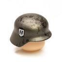 Custom Printed Lego - SS Stahlhelm (Weathered) - The Minifig Co.