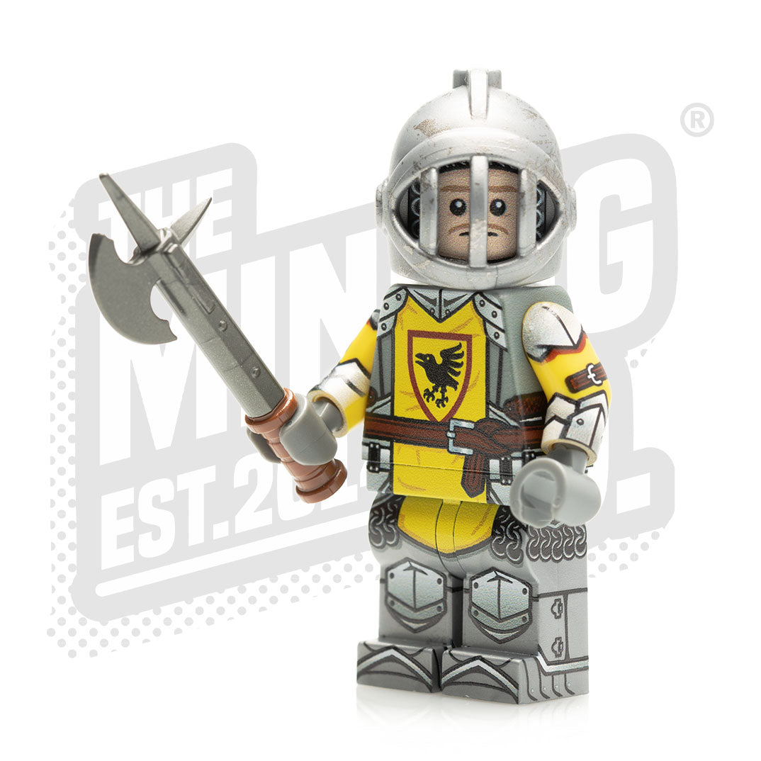 Custom Printed Lego - Castle Knight Minifig - Raven Yellow - The Minifig Co.