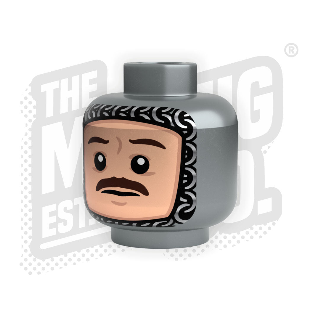 Custom Printed Lego - Chainmail Heads (Flat Silver) - The Minifig Co.