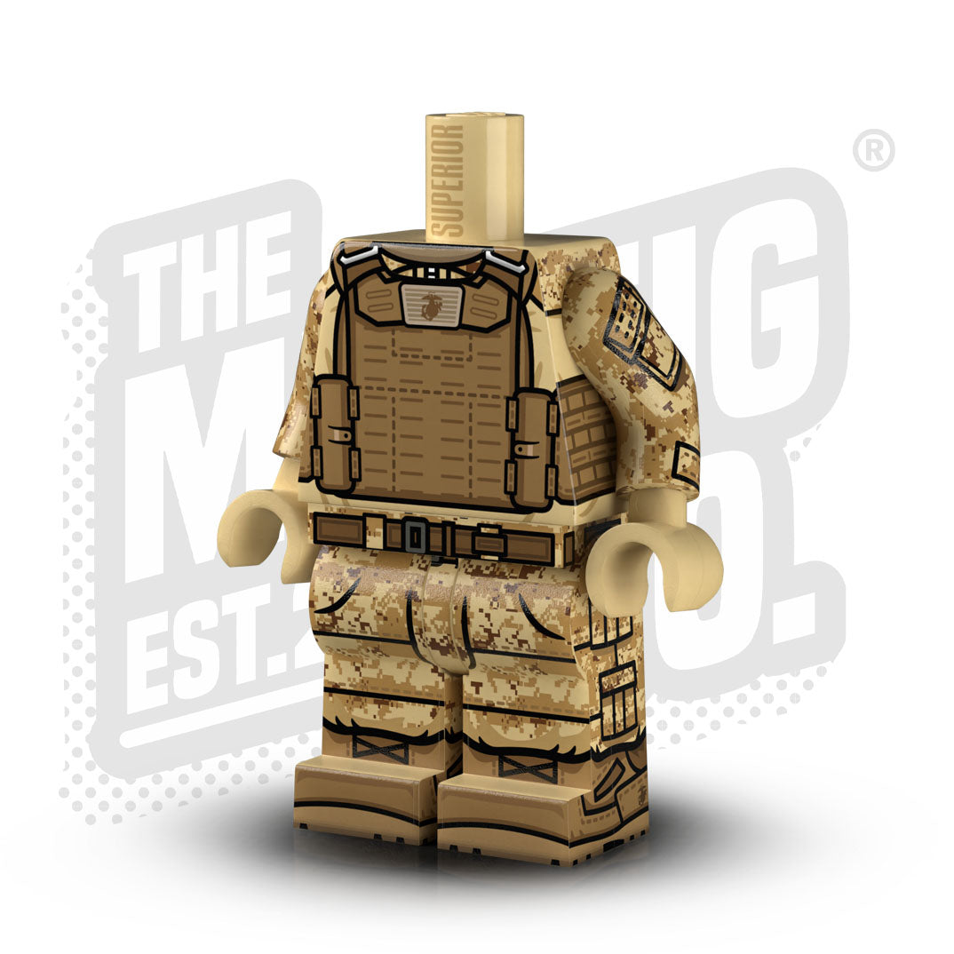 Custom Printed Lego - USMC Desert Marpat Tanker Body - The Minifig Co.