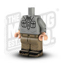 Custom Printed Lego - German Field Service Shirt - Dark Tan - The Minifig Co.