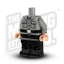 Custom Printed Lego - German Field Service Shirt - Black - The Minifig Co.