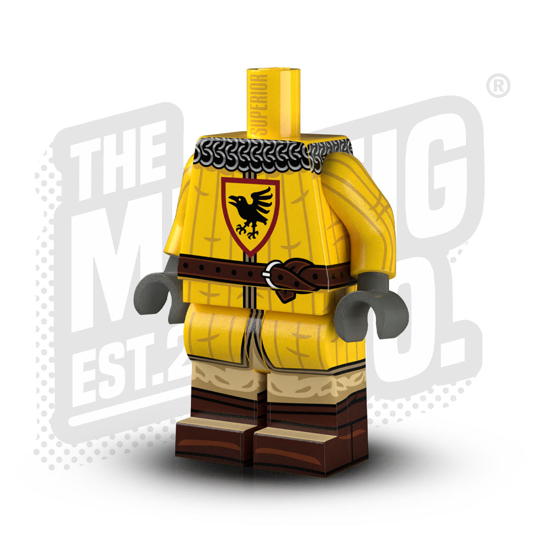Custom Printed Lego - Ravens Knight Padded Gambeson Body - The Minifig Co.