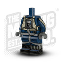 Custom Printed Lego - Rebel Pilot Body (Dark Blue) - The Minifig Co.