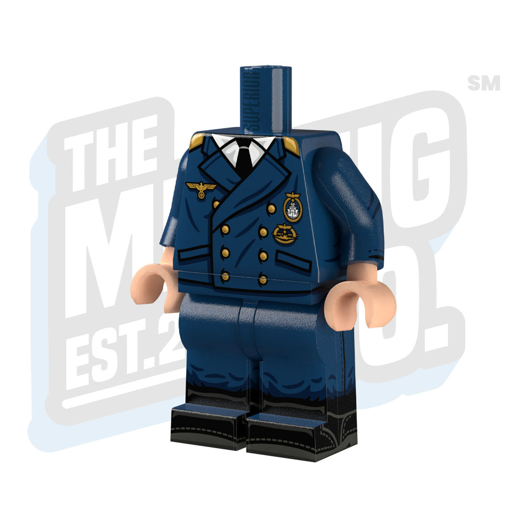 Custom Printed Lego - WWII Kriegsmarine Body (Reefer Jacket #02) - The Minifig Co.