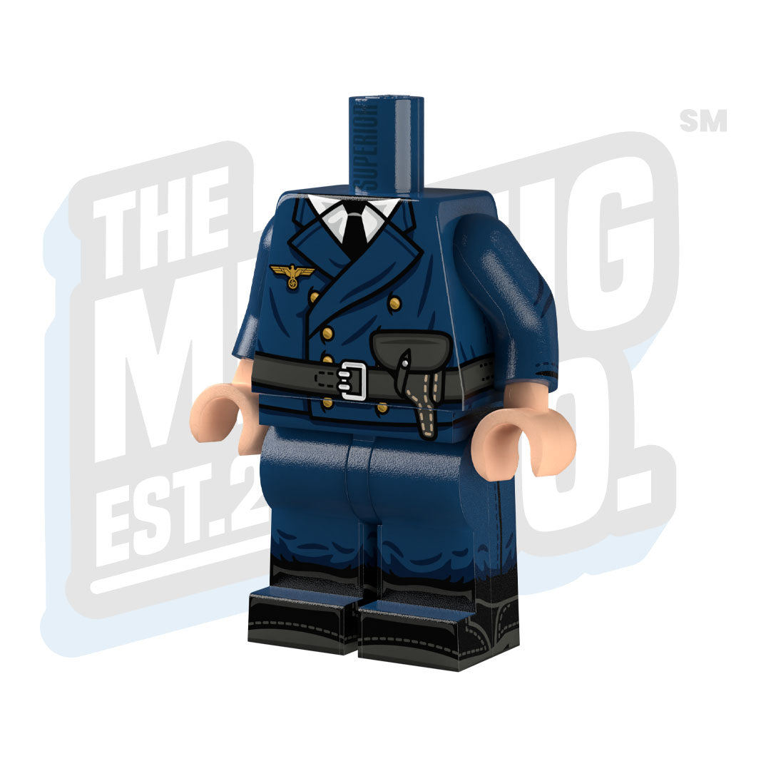 Custom Printed Lego - WWII Kriegsmarine Body (Reefer Jacket #04) - The Minifig Co.