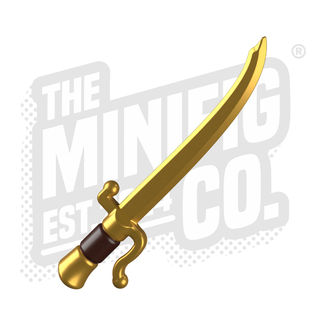 Custom Printed Lego - Falchion Saber Overmold (Gold/Dark Brown) - The Minifig Co.