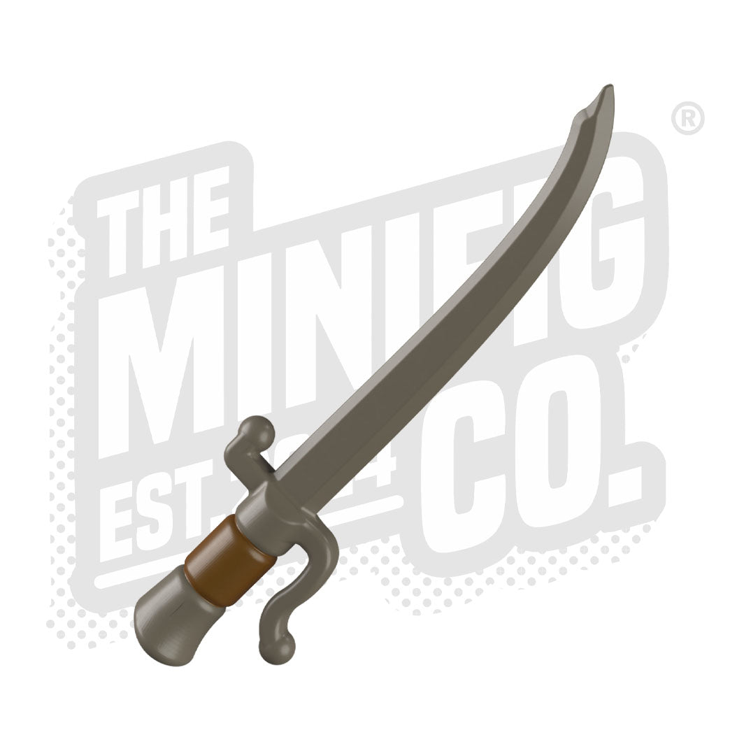 Custom Printed Lego - Falchion Saber Overmold (Old Grey/Brown) - The Minifig Co.