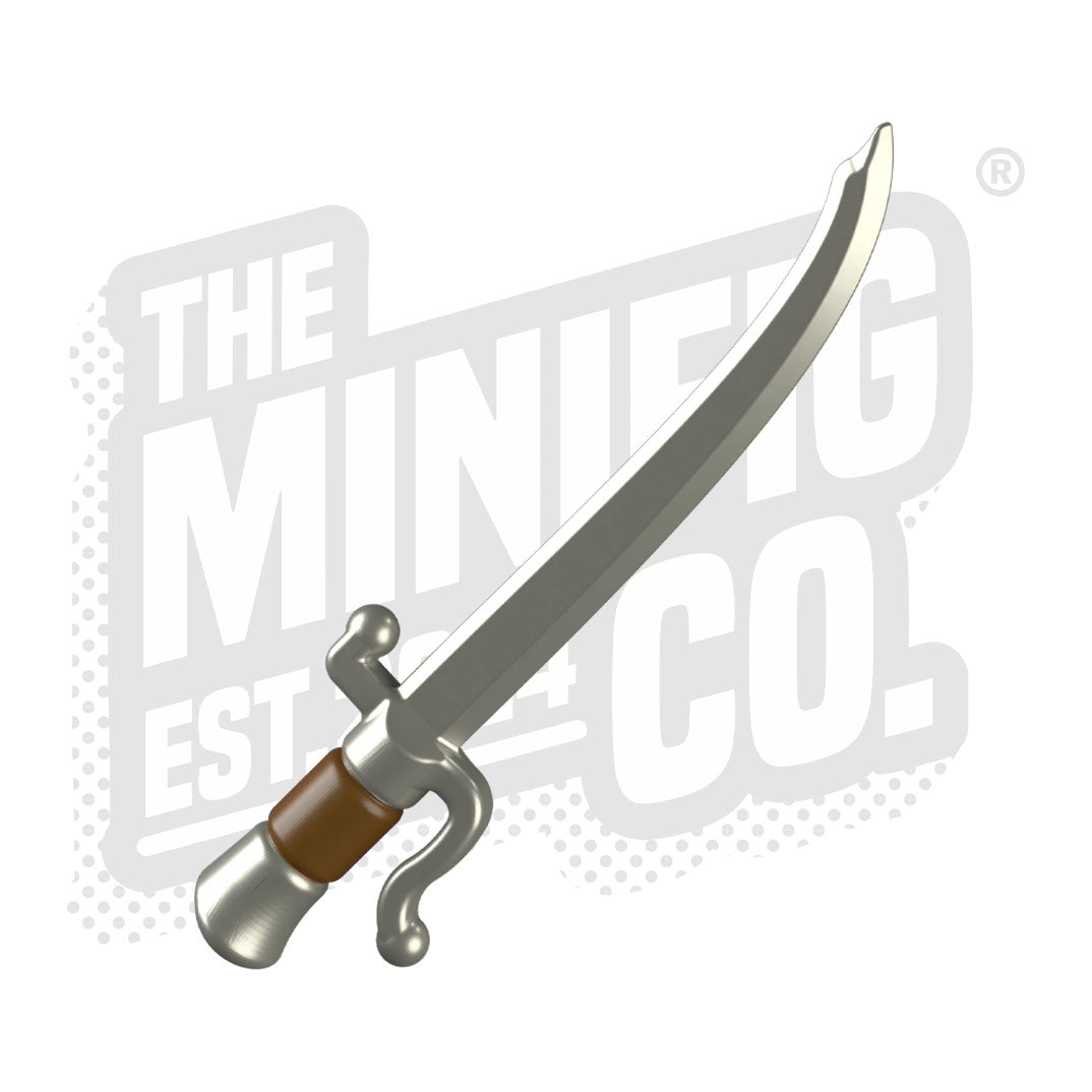 Custom Printed Lego - Falchion Saber Overmold (Pearl Light Grey/Brown) - The Minifig Co.