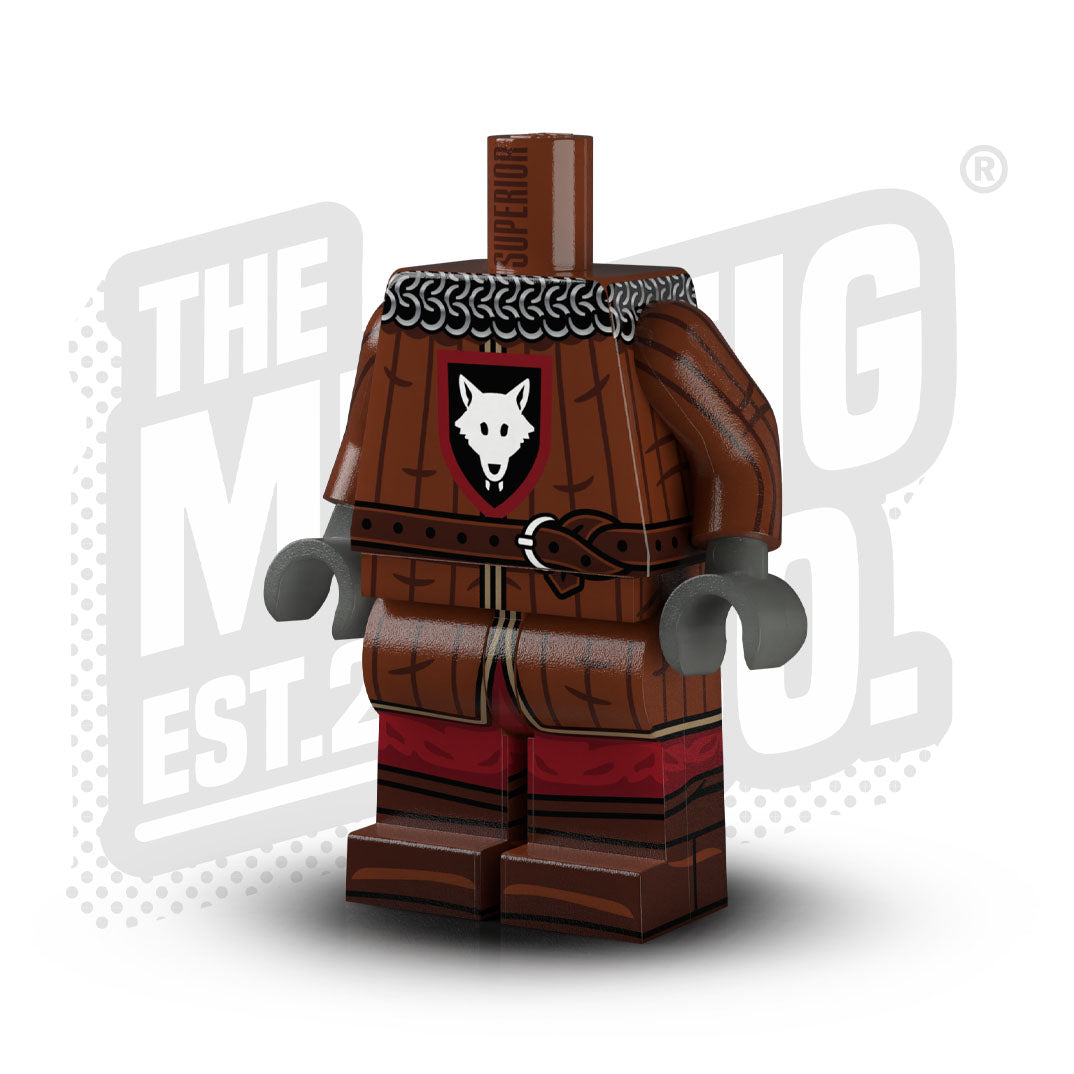Custom Printed Lego - Wolfpack Knight Padded Gambeson Body - The Minifig Co.
