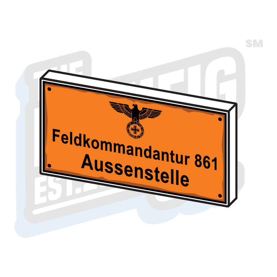 Custom Printed Lego - German Field Command Tile (2x4) - The Minifig Co.