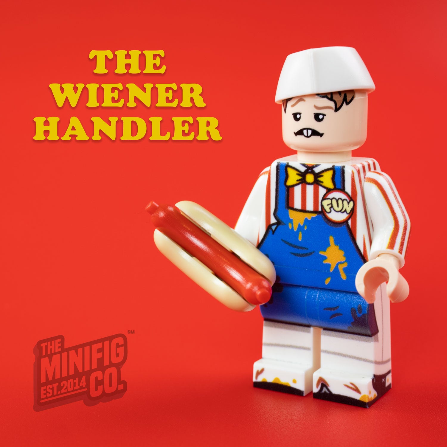 Custom Printed Lego - The Wiener Handler - The Minifig Co.