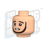 Custom Printed Lego - Chinstrap Head #01 (Lt. Flesh) - The Minifig Co.