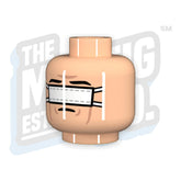 Custom Printed Lego - Bandaged Head #04 (Lt Flesh) - The Minifig Co.