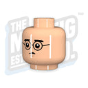 Custom Printed Lego - Glasses Head #07 (Lt. Flesh) - The Minifig Co.