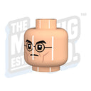 Japanese Glasses Head  (Lt. Flesh) - The Minifig Co.