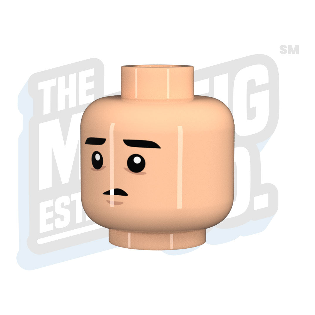 Custom Printed Lego - Spaced Out Head (Lt. Flesh) - The Minifig Co.