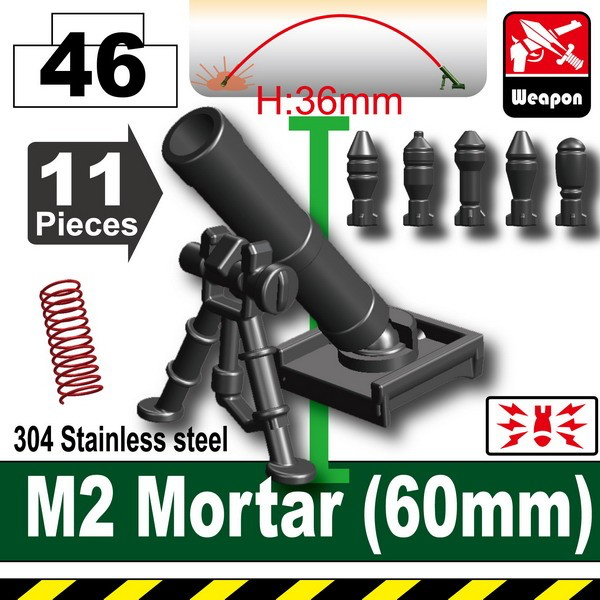 M2 Mortar 60mm (Pearl Dark Gray) - The Minifig Co.