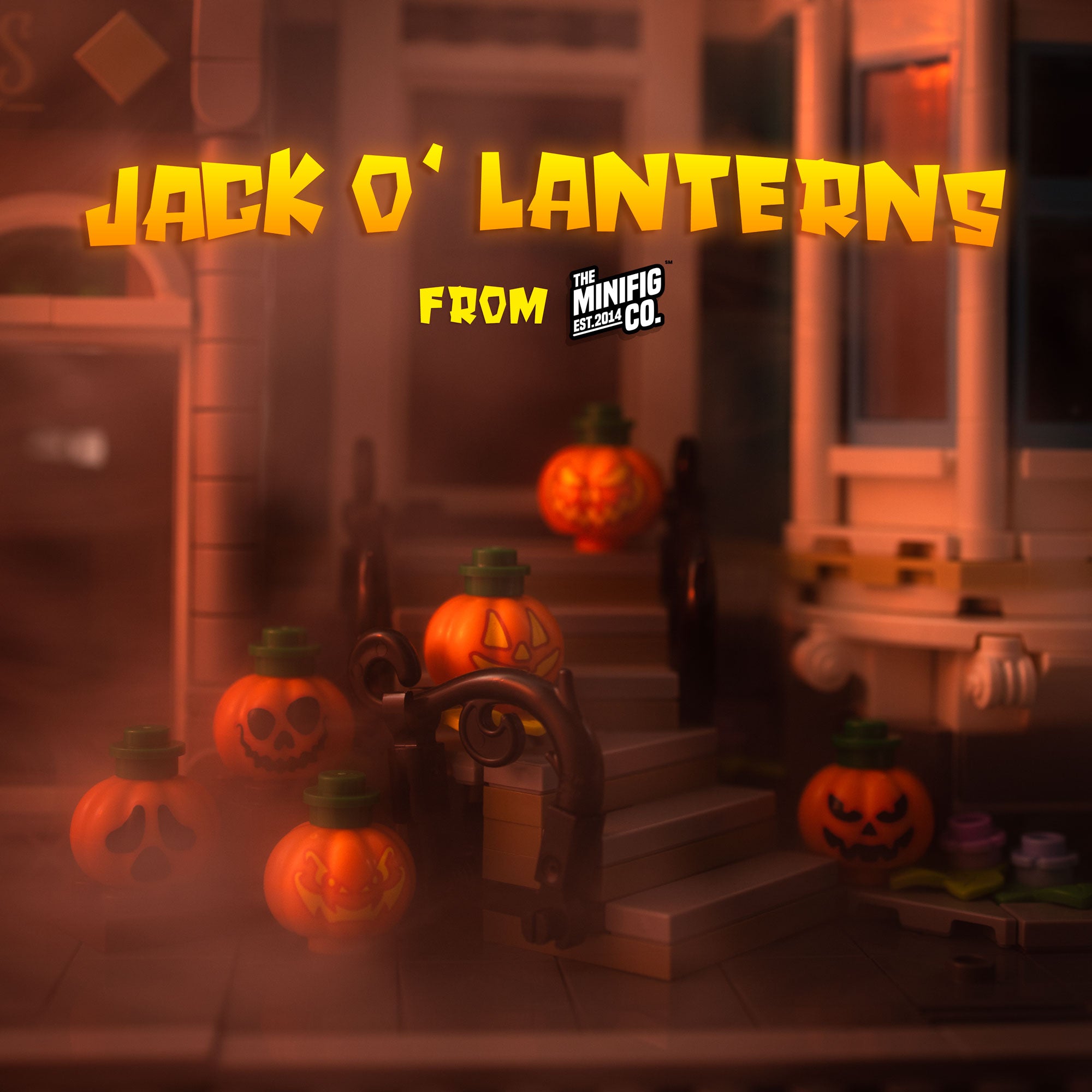 Custom Printed Lego - Jack O' Lanterns Pack - The Minifig Co.