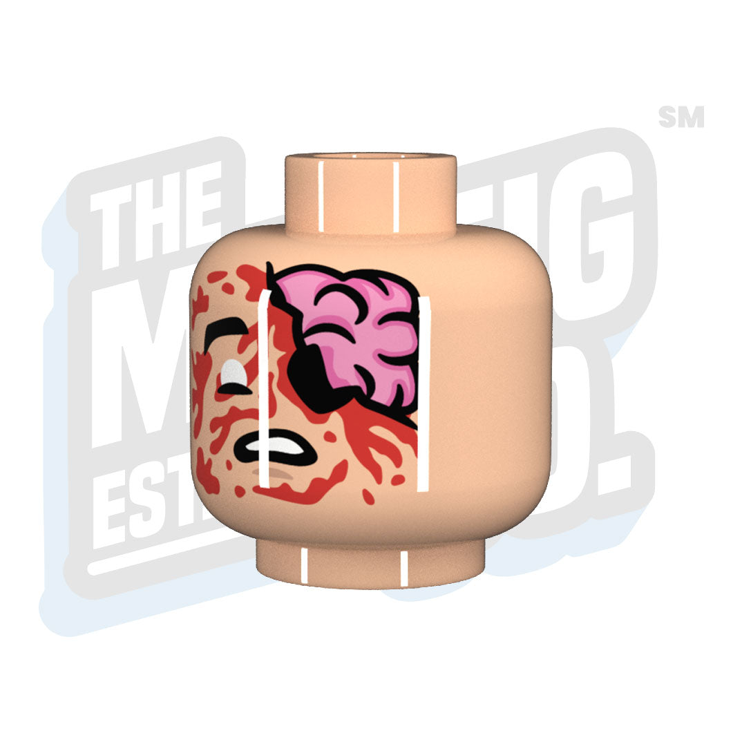 Brain Damage Head (Lt. Flesh) - The Minifig Co.