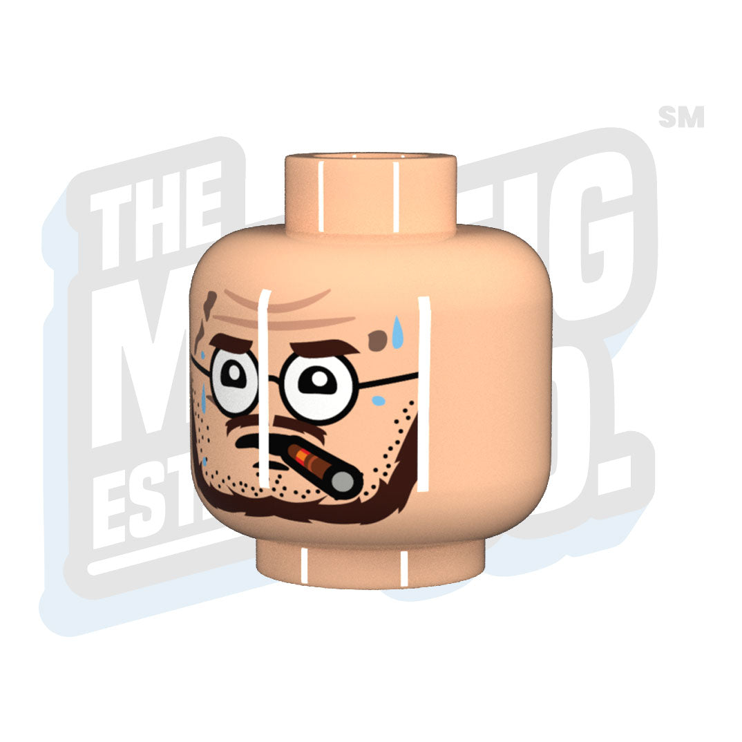 Custom Printed Lego - Sweating Head #02 (Lt. Flesh) - The Minifig Co.