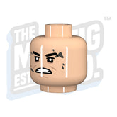 Angry Grime Head (Lt. Flesh) - The Minifig Co.