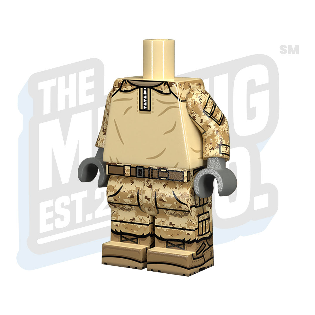 Custom Printed Lego - Combat Shirt Bodies (MARPAT Desert) - The Minifig Co.