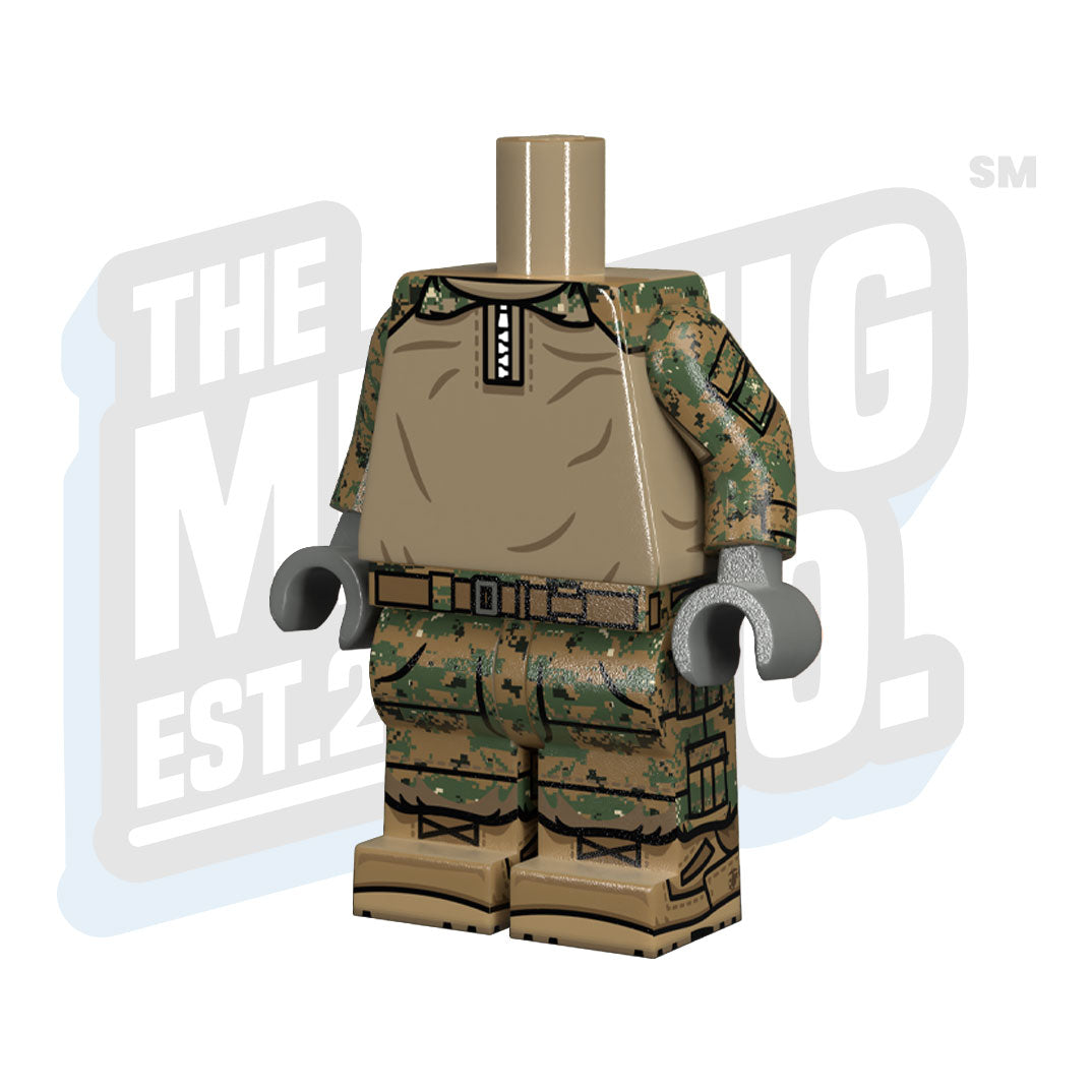 Custom Printed Lego - Combat Shirt Bodies (MARPAT Woodland) - The Minifig Co.